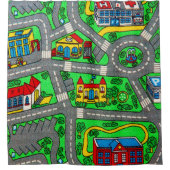 90年代の懐かしさ、懐かしいトラックカーペットカーロード シャワーカーテン (正面)