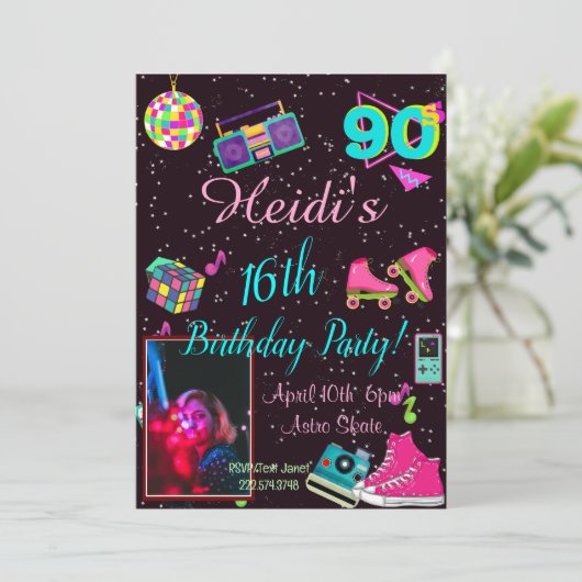 90年代の招待状、写真90年代に戻る。 招待状 (スタンド正面)