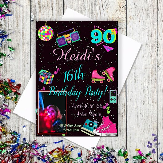 90年代の招待状、写真90年代に戻る。 招待状