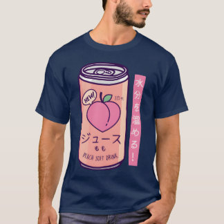 90年代の日本の雰囲気 ピーチジュースドリンク 日本 楽しい Tシャツ