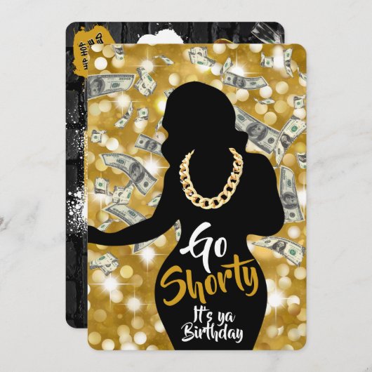 90年代の旧学校ヒップホップ誕生日写真 サンキューカード (正面/裏面)