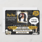 90年代の旧学校ヒップホップ誕生日写真 サンキューカード (裏面)