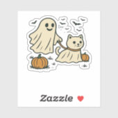 90年代の猫のかぼちゃのハロウィンフローラル・スプーキーシーズン シール (シート)