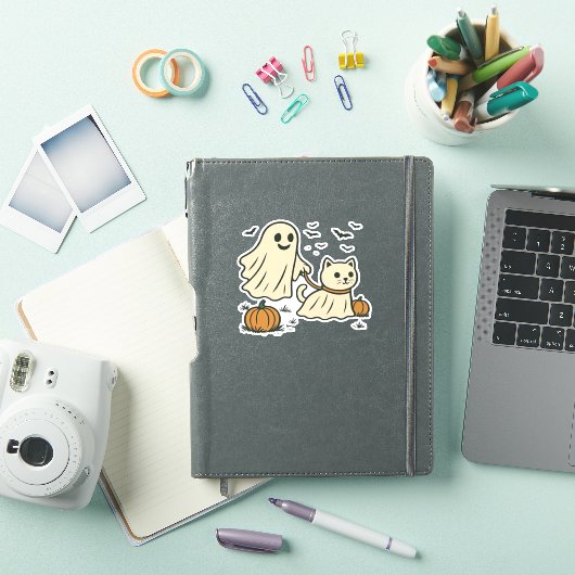90年代の猫のパンプキンハロウィン フラワースプーキ シーズン シール (iPadカバー)