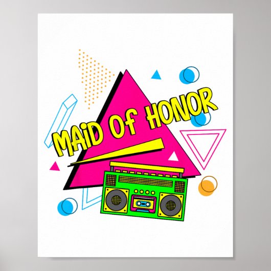90年代の花嫁の介添え人 ブライズメイド 花嫁チーム レトロ バチェロレッテ ポスター (正面)