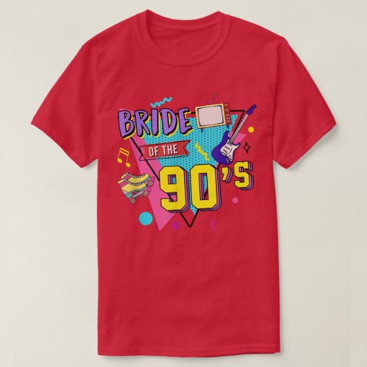 90年代の花嫁 レトロ90年代テーマの独身最後の夜 Tシャツ (デザイン正面)