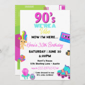 90年代の誕生日パーティー招待レトロ30歳の誕生日 招待状 (正面/裏面)