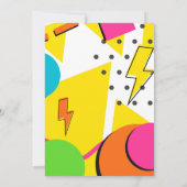 90年代の誕生日パーティー、明るいカラフルと 招待状 (裏面)