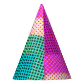 90年代の誕生日レトロドット虹のハーフトーン パーティーハット (裏面)