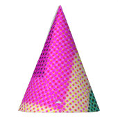 90年代の誕生日レトロドット虹のハーフトーン パーティーハット (左)