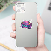 90年代の輝きのラジオ透明ステッカー シール (スマートフォン)