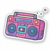 90年代の輝きのラジオ透明ステッカー シール (正面)