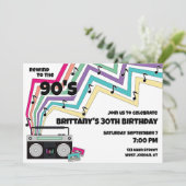 90年代の音楽をテーマにした誕生日パーティーの招待状 招待状 (スタンド正面)