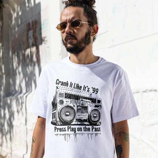 90年代の音楽ノスタルジー ミックステープ、ベース、リワインドの日々 Tシャツ