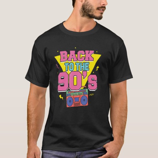 90年代の1990音楽ディスコレトロパーティーに戻る Tシャツ (正面)