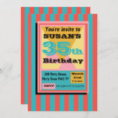 90年代の90年代のパーティー1990テーマに戻る 招待状 (正面/裏面)