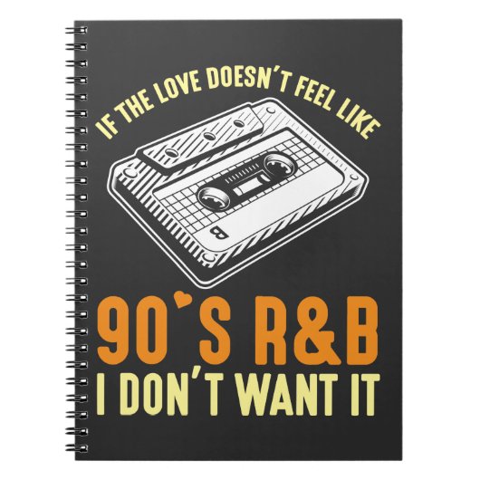 90年代のR&B音楽カセット90年代の曲愛好家 ノートブック (正面)