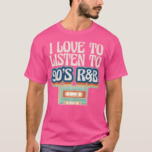 90年代のRb音楽聞好きに好き Tシャツ (正面)