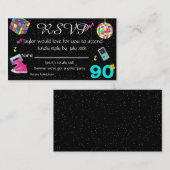 90年代のRSVP、90年代に戻る、あらゆる年齢 名刺 (正面/裏面)