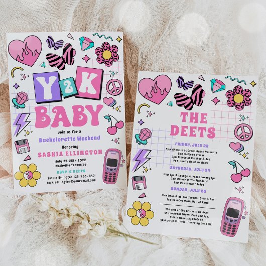 90年代のY2Kバチェロレッテ週末の日程にバッハ 招待状