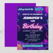 90年代をテーマにした第1回レトロ 招待状 (正面/裏面)