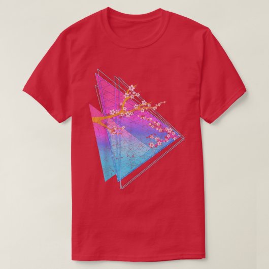 90年代アート桜フラワーブロッサムジャパンVaporwave Cher Tシャツ (デザイン正面)