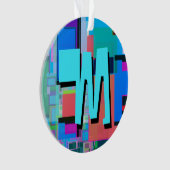 90年代インスパイア幾何カラフルモノグラム オーナメント (正面)