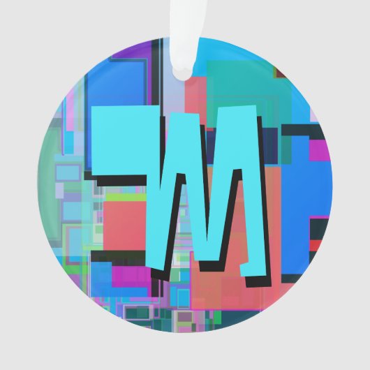 90年代インスパイア幾何カラフルモノグラム オーナメント (正面)