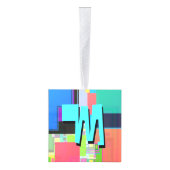 90年代インスパイア幾何カラフルモノグラム キューブオーナメント (右)