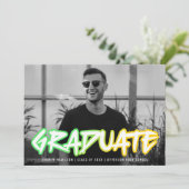 90年代カラフルレトロタイポグラフィ写真卒業 案内状 (スタンド正面)