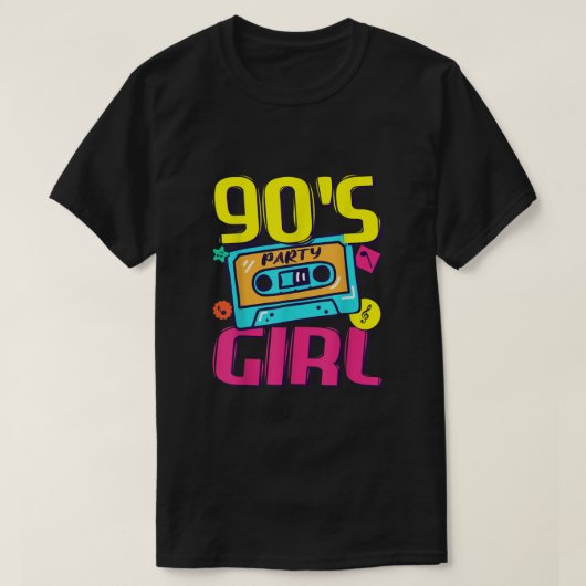 90年代ガールズ衣装90年代パーティーガールコスチューム1990年代Fas Tシャツ (デザイン正面)
