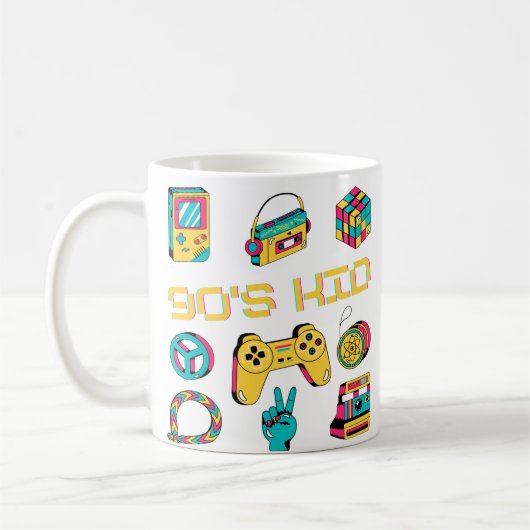 90年代キッドのレトロな美学の思い出 コーヒーマグカップ (左)