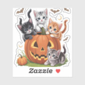 90年代キャットパンプキンハロウィーンフローラ不気味シーズン シール (シート)