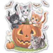 90年代キャットパンプキンハロウィーンフローラ不気味シーズン シール (正面)