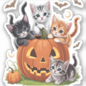 90年代キャットパンプキンハロウィーンフローラ不気味シーズン シール (正面)