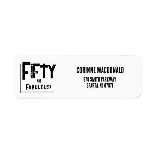 90年代グランジ ファブリックな50歳の誕生日パーティー ラベル (正面)