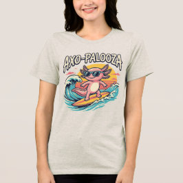 90年代サーフィンビーチのパロディ アホロートル アホパラダイス トライブレンドＴシャツ