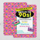90年代スタイルの招待状 招待状 (正面/裏面)