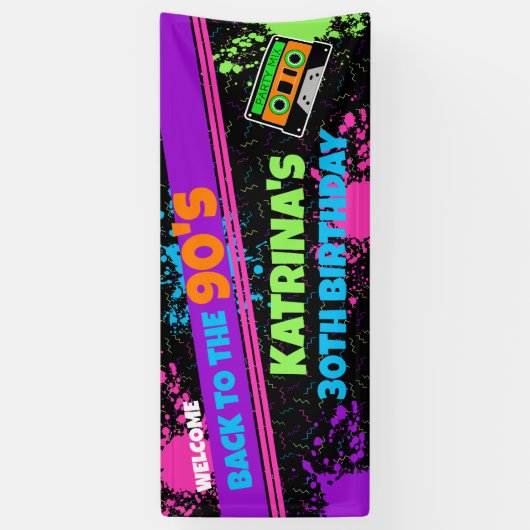 90年代ノスタルジア1990年代に大人のパーティーを投げ戻す生まれ|過去記事 横断幕 (縦)