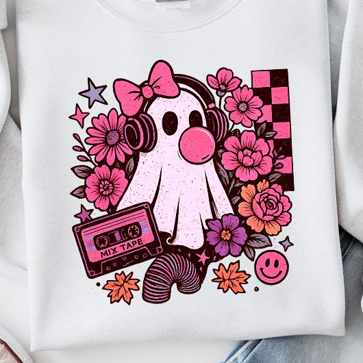 90年代バブルガム風レトロな幽霊ガールハロウィン スウェットシャツ