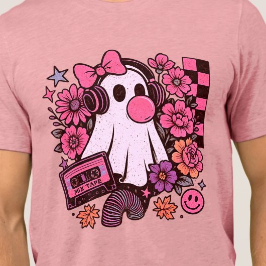 90年代バブルガム風レトロな幽霊ガールハロウィン トライブレンドTシャツ