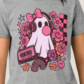 90年代バブルガム風レトロな幽霊ガールハロウィン トライブレンドTシャツ