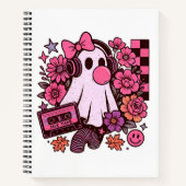 90年代バブルガム風レトロな幽霊ガールハロウィン ノートブック (正面)