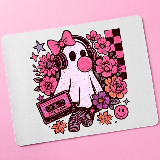 90年代バブルガム風レトロ幽霊ガールハロウィン マウスパッド