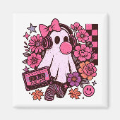 90年代バブルガム風レトロ幽霊ガールハロウィン マグネット (正面)