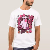 90年代バブルガム風レトロ幽霊ガールハロウィン Tシャツ (正面)