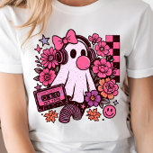 90年代バブルガム風レトロ幽霊ガールハロウィン Tシャツ