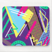 90年代パターン、90年代イエローパープルブルー マウスパッド (正面)