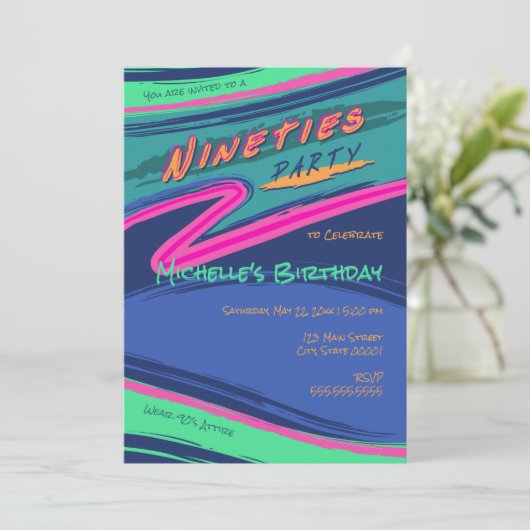 90年代パーティーの大胆な招待状 招待状 (スタンド正面)