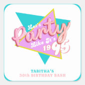 90年代パーティー1995年30歳の誕生日パーティー スクエアシール (正面)